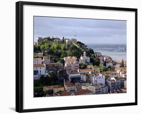 Lisbon, the Castelo Sao Jorge in Lisbon with the Rio Tejo in the Background, Portugal-Camilla Watson-Framed Photographic Print