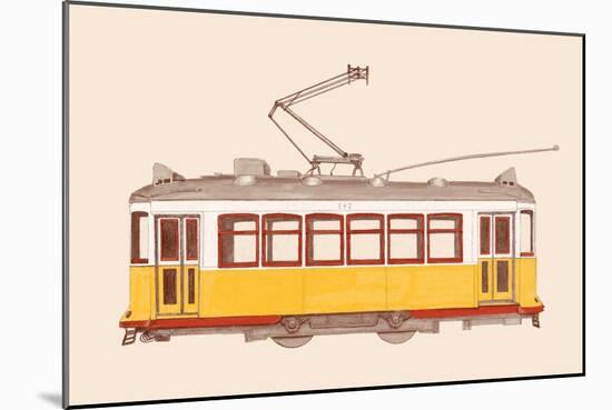 Lisbon - Tram, 2020 (Pencil, Digital)-Florent Bodart-Mounted Giclee Print