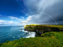 Rainbow above Cliffs of Moher. Ireland.-liseykina-Photographic Print