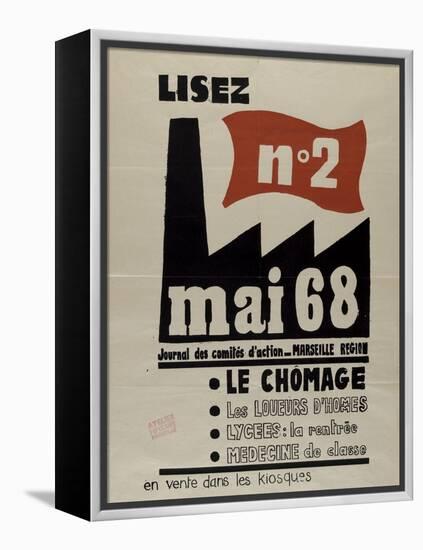 Lisez, n°2, mai 68, Journal des comités d'action-null-Framed Premier Image Canvas