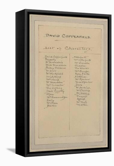 List of Characters, C.1920s-Joseph Clayton Clarke-Framed Premier Image Canvas