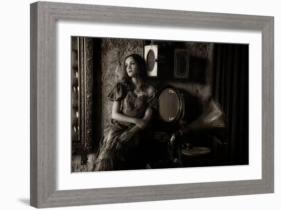 Listen to the Old Music-Pramujo Sri-Framed Photographic Print