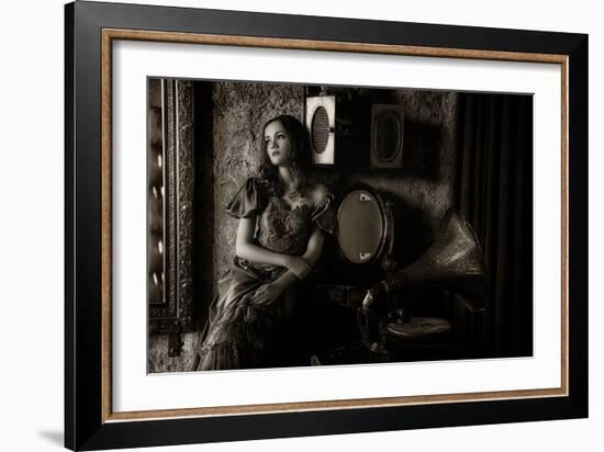 Listen to the Old Music-Pramujo Sri-Framed Photographic Print