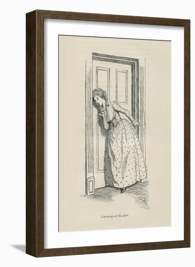 Listening at the door, 1896-Hugh Thomson-Framed Giclee Print