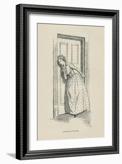 Listening at the door, 1896-Hugh Thomson-Framed Giclee Print