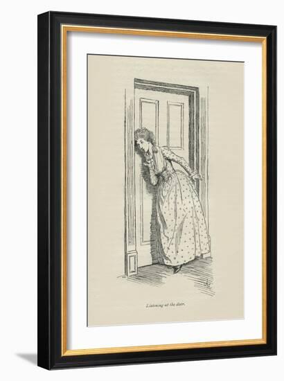 Listening at the door, 1896-Hugh Thomson-Framed Giclee Print