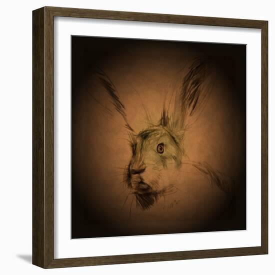 Listening Hare-Tim Kahane-Framed Photographic Print