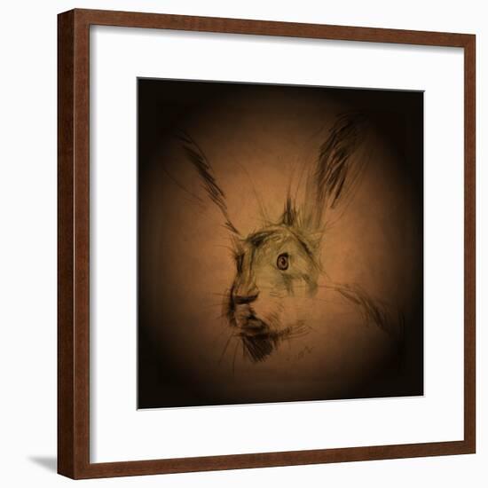 Listening Hare-Tim Kahane-Framed Photographic Print