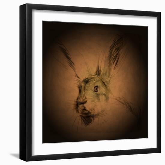 Listening Hare-Tim Kahane-Framed Photographic Print