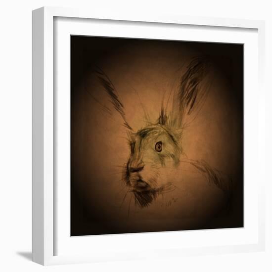 Listening Hare-Tim Kahane-Framed Photographic Print