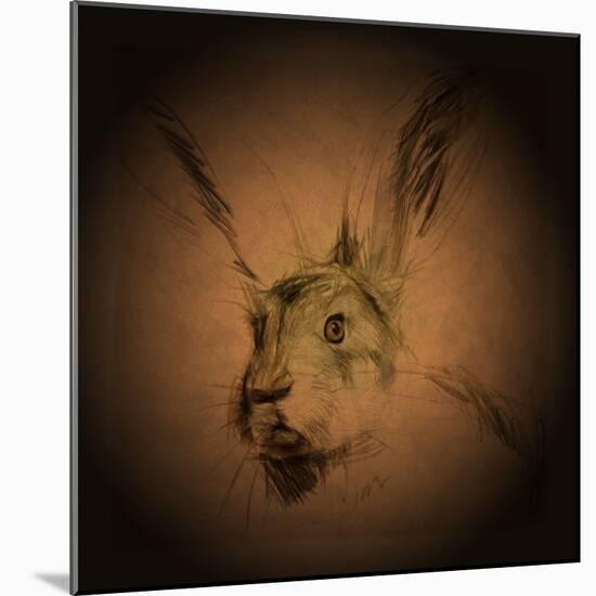 Listening Hare-Tim Kahane-Mounted Photographic Print