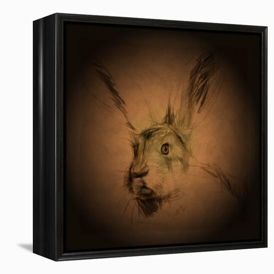 Listening Hare-Tim Kahane-Framed Premier Image Canvas