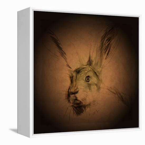 Listening Hare-Tim Kahane-Framed Premier Image Canvas