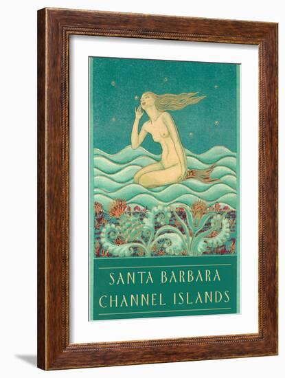 Listening Mermaid, Channel Islands-null-Framed Art Print