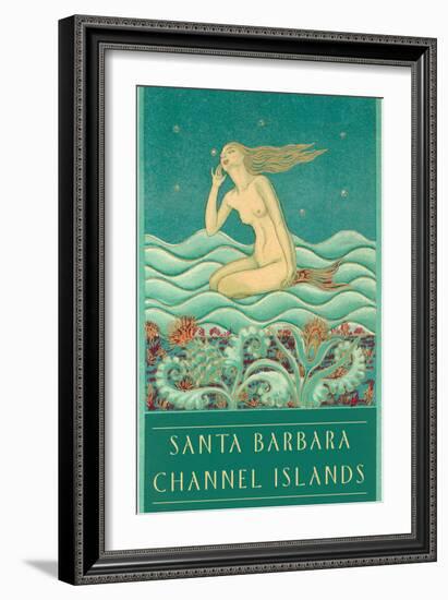 Listening Mermaid, Channel Islands-null-Framed Art Print