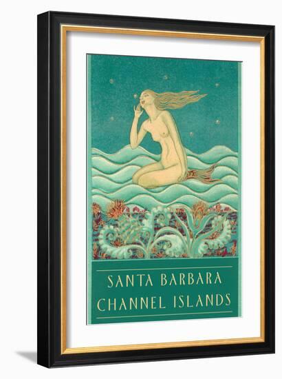 Listening Mermaid, Channel Islands-null-Framed Art Print