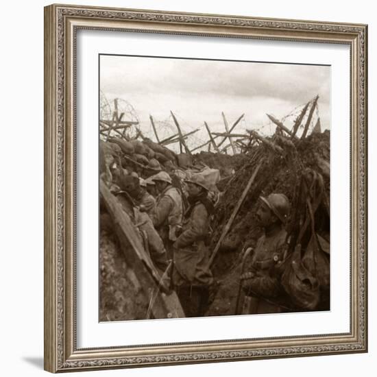 Listening post, front line, c1914-c1918-Unknown-Framed Photographic Print