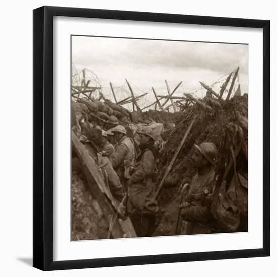 Listening post, front line, c1914-c1918-Unknown-Framed Photographic Print