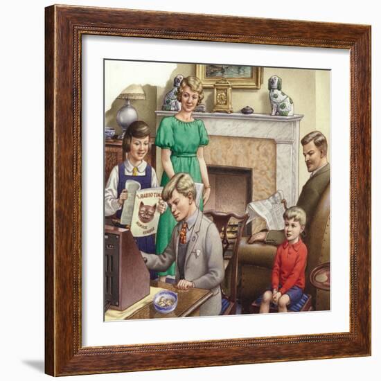 Listening to Children's Hour-Pat Nicolle-Framed Giclee Print