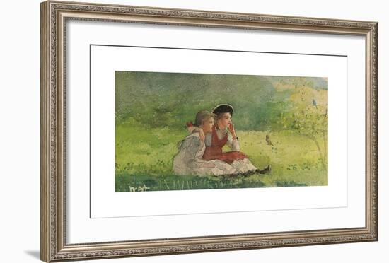 Listening to the Birds-Winslow Homer-Framed Premium Giclee Print