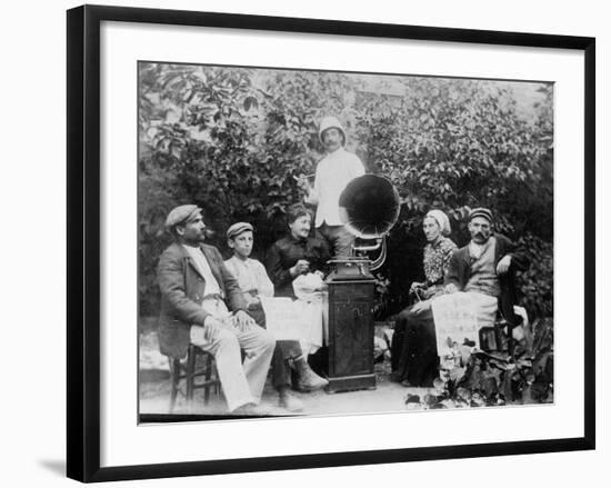 Listening to the Gramophone Near Beziers, c. 1910-French Photographer-Framed Photographic Print