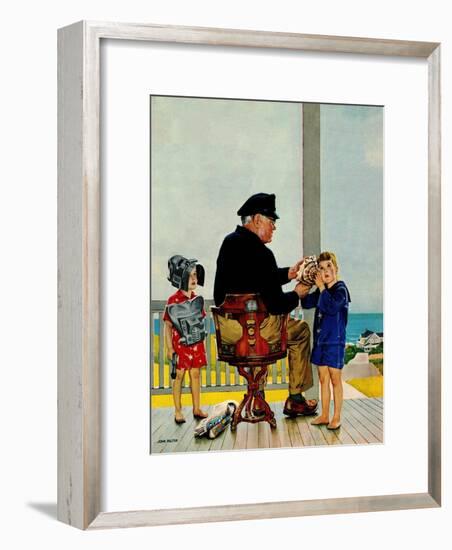 "Listening to the Sea", July 21, 1956-John Falter-Framed Giclee Print