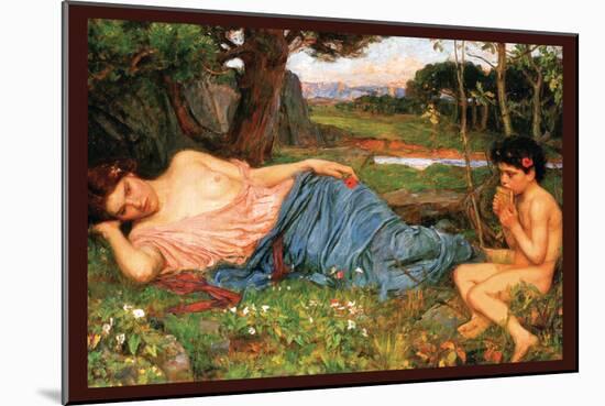 Listing to My Sweet Pipings-John William Waterhouse-Mounted Art Print