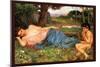 Listing to My Sweet Pipings-John William Waterhouse-Mounted Art Print