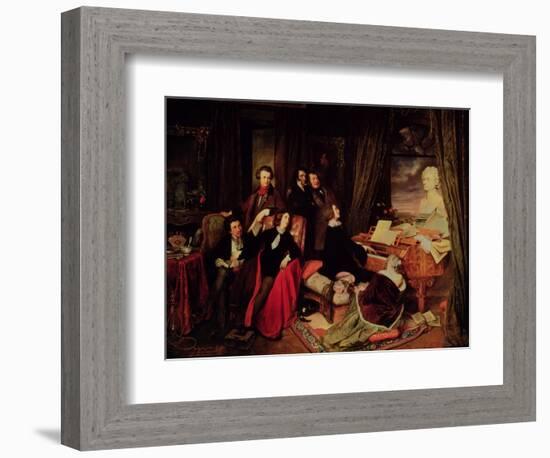 Liszt at the Piano, 1840-Josef Danhauser-Framed Giclee Print