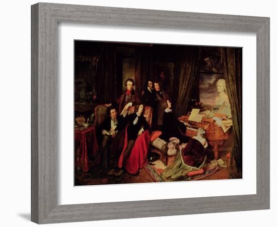 Liszt at the Piano, 1840-Josef Danhauser-Framed Giclee Print