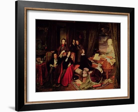 Liszt at the Piano, 1840-Josef Danhauser-Framed Giclee Print