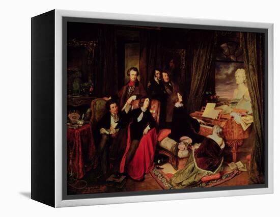 Liszt at the Piano, 1840-Josef Danhauser-Framed Premier Image Canvas