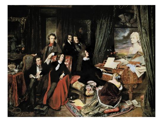 Liszt At The Piano Art Print Josef Danhauser Art Com