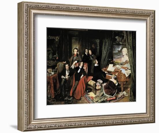 Liszt at the Piano-Josef Danhauser-Framed Art Print