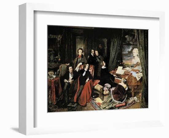 Liszt at the Piano-Josef Danhauser-Framed Art Print