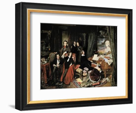 Liszt at the Piano-Josef Danhauser-Framed Art Print