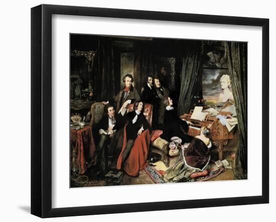 Liszt at the Piano-Josef Danhauser-Framed Art Print