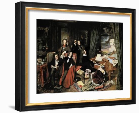 Liszt at the Piano-Josef Danhauser-Framed Art Print