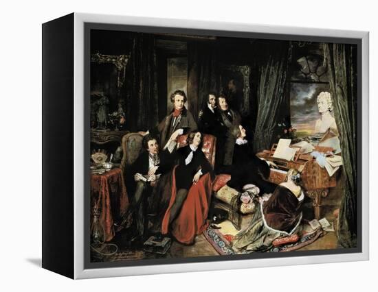 Liszt at the Piano-Josef Danhauser-Framed Stretched Canvas