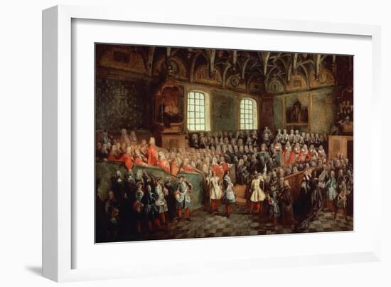 Lit De Justice - Réunion Du Parlement De Paris Le 22 Février 1723-Nicolas Lancret-Framed Giclee Print