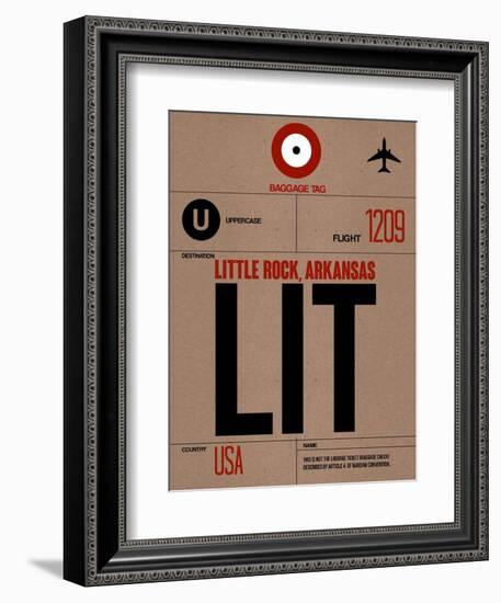 LIT Little Rock Luggage Tag I-NaxArt-Framed Premium Giclee Print