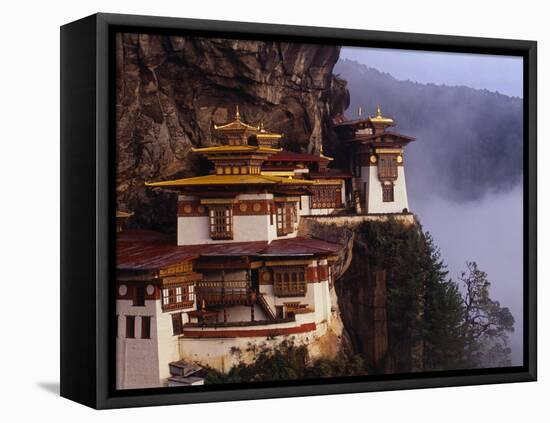 Literally Meaning Tiger's Nest, Taktsang, Built around Cave in Which Guru Padmasambava Meditated-Paul Harris-Framed Premier Image Canvas