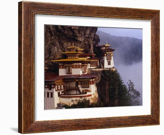 Literally Meaning Tiger's Nest, Taktsang, Built around Cave in Which Guru Padmasambava Meditated-Paul Harris-Framed Photographic Print