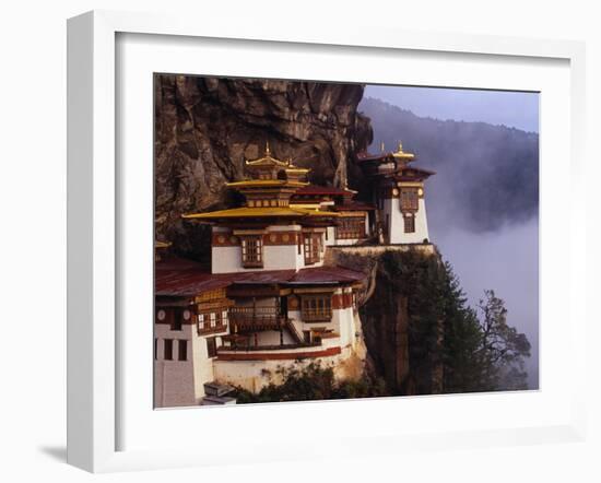 Literally Meaning Tiger's Nest, Taktsang, Built around Cave in Which Guru Padmasambava Meditated-Paul Harris-Framed Photographic Print