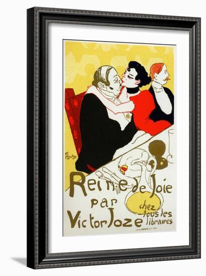 Literature. Reine De Joie (Queen of Joy), Novel by Victor Joze. Poster by Henri De Toulouse Lautrec-Henri de Toulouse-Lautrec-Framed Giclee Print
