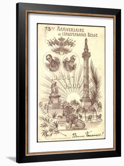 Litho 75Me Anniversaire, L'Independance Belge, 1905-null-Framed Giclee Print