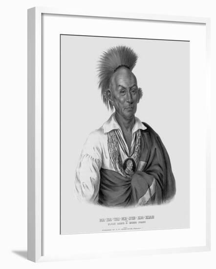 Lithograph after Makataimeshekiakiah, or Black Hawk-Charles Bird King-Framed Giclee Print