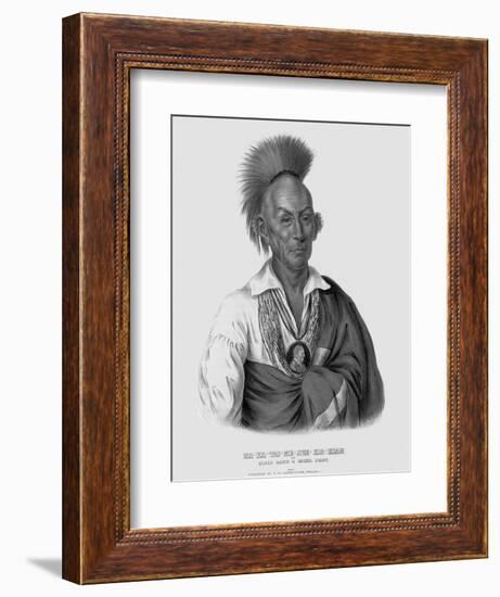 Lithograph after Makataimeshekiakiah, or Black Hawk-Charles Bird King-Framed Giclee Print