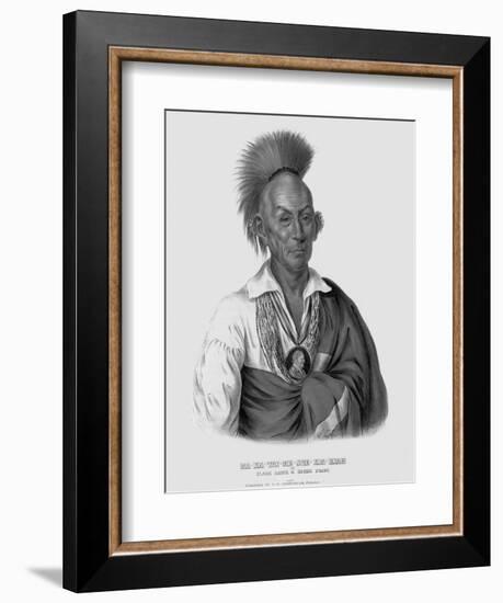 Lithograph after Makataimeshekiakiah, or Black Hawk-Charles Bird King-Framed Giclee Print