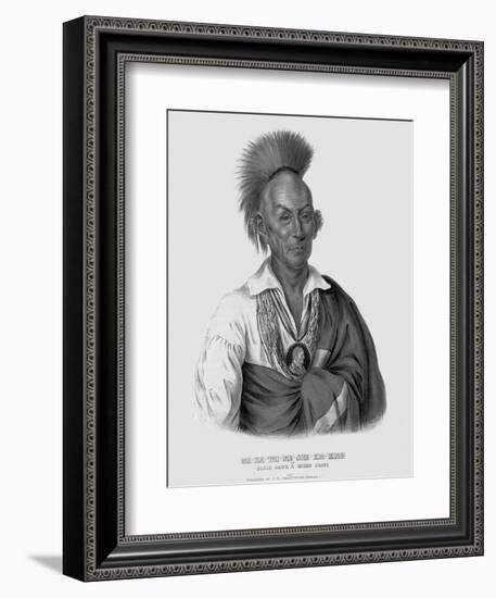 Lithograph after Makataimeshekiakiah, or Black Hawk-Charles Bird King-Framed Giclee Print